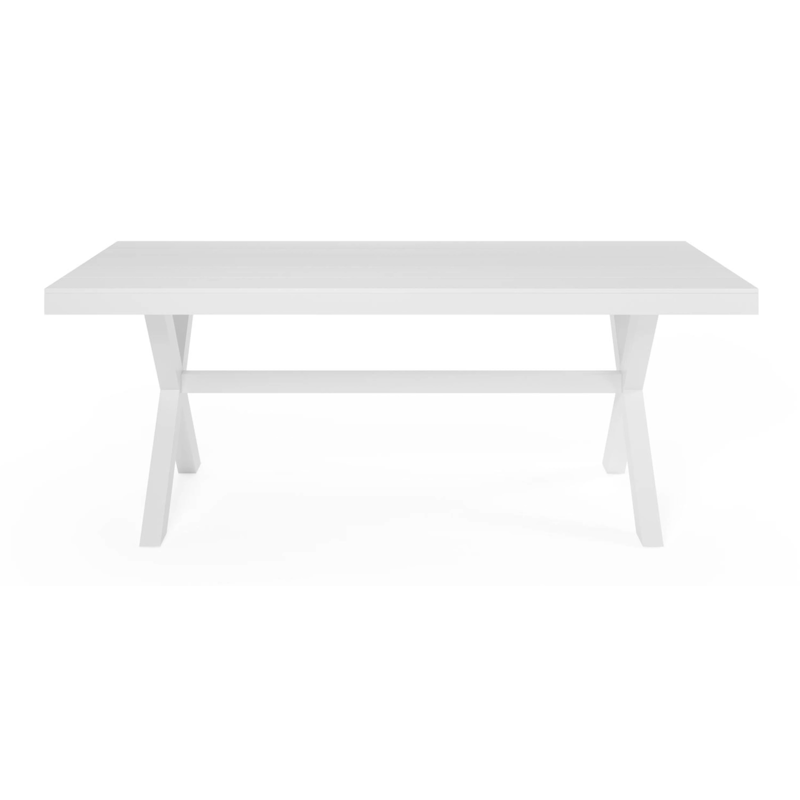 Bahia tuinset in wit aluminium met 6 stapelbare Bahia tuinstoelen