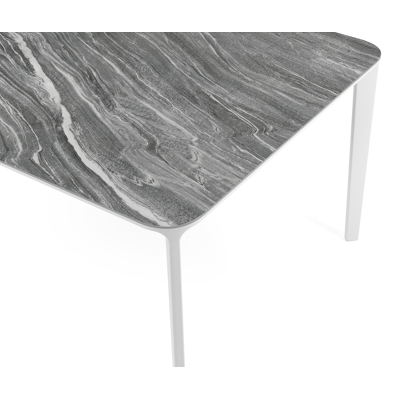 Urbino tuintafel in wit aluminium en volkeramiek mar del plata - L 290 x B 110 x H 75 cm