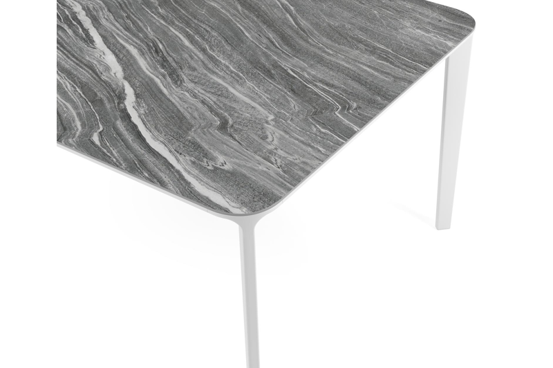 Urbino tuintafel in wit aluminium en volkeramiek mar del plata - L 290 x B 110 x H 75 cm