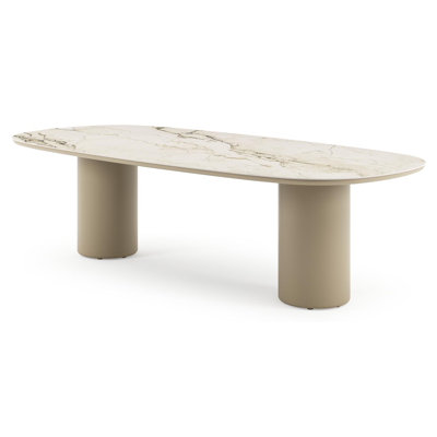 Amico tuintafel bombo in beige aluminium en volkeramiek Colorado Dunes - L 270 x B 125 x H 73.5 cm