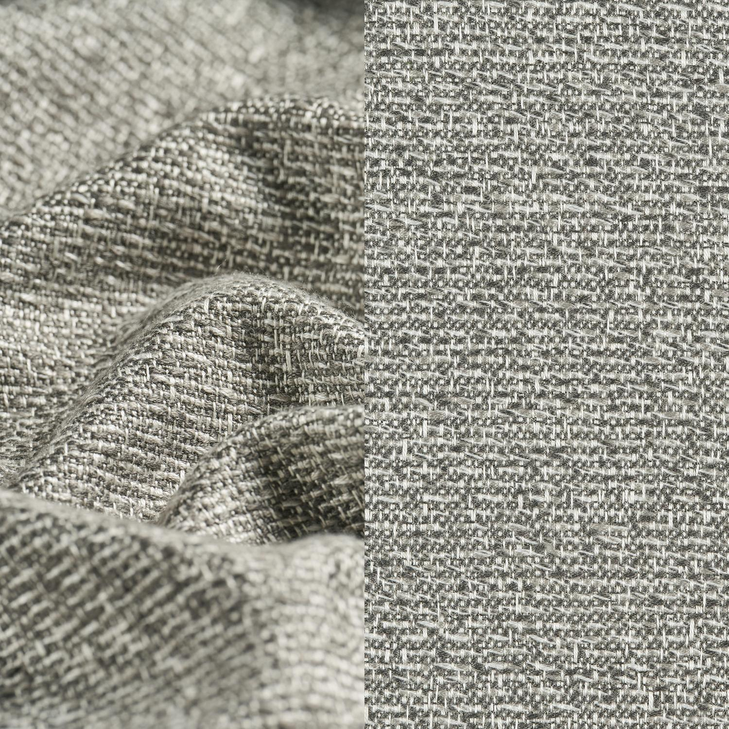 Orso loungeset in zwart aluminium en zwart verticaal geweven ronde rope met Tundra Charcoal all weather sunbrella® luxe kussen