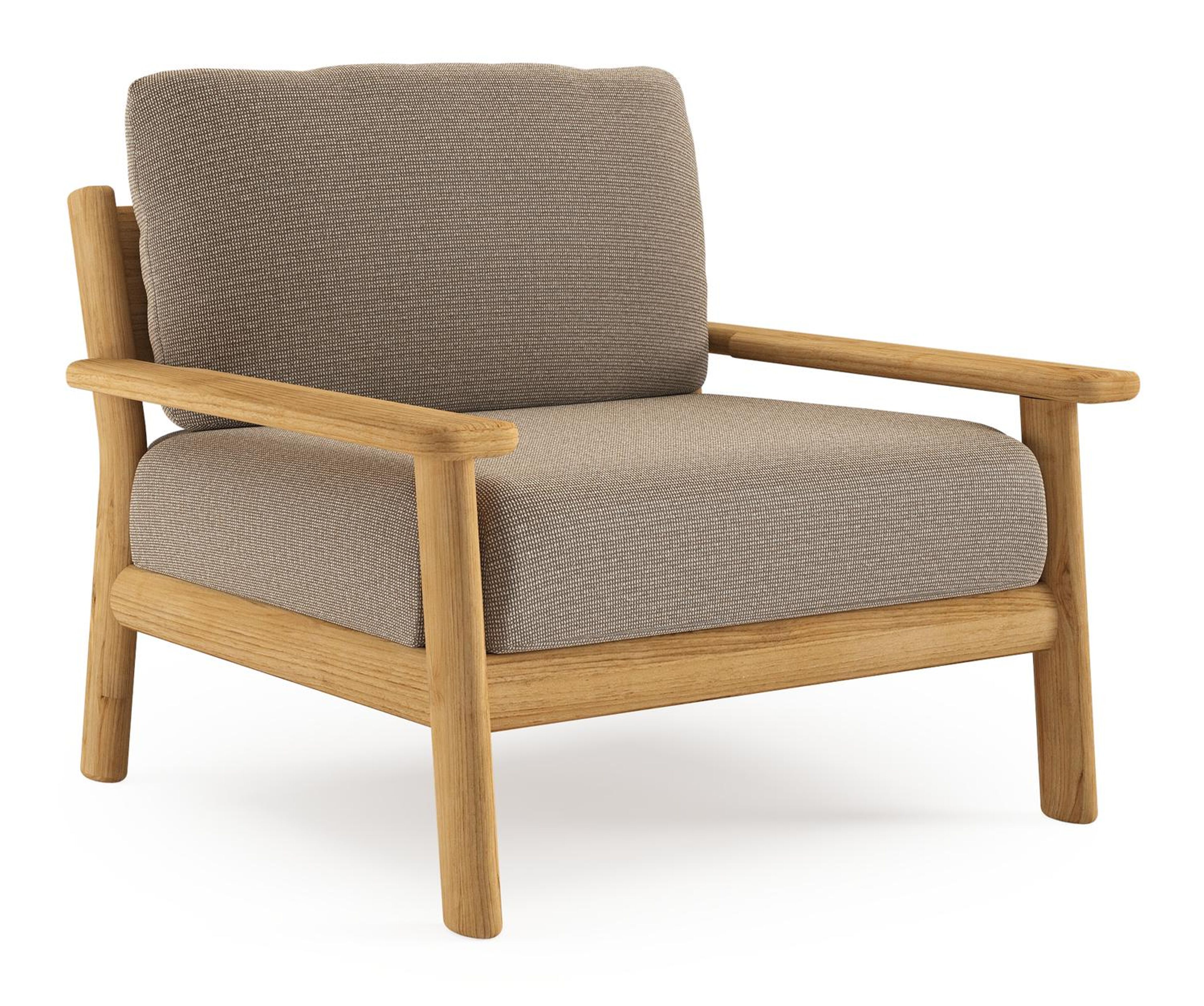 Amaro loungestoel in teak met firenze earth all weather solica kussen
