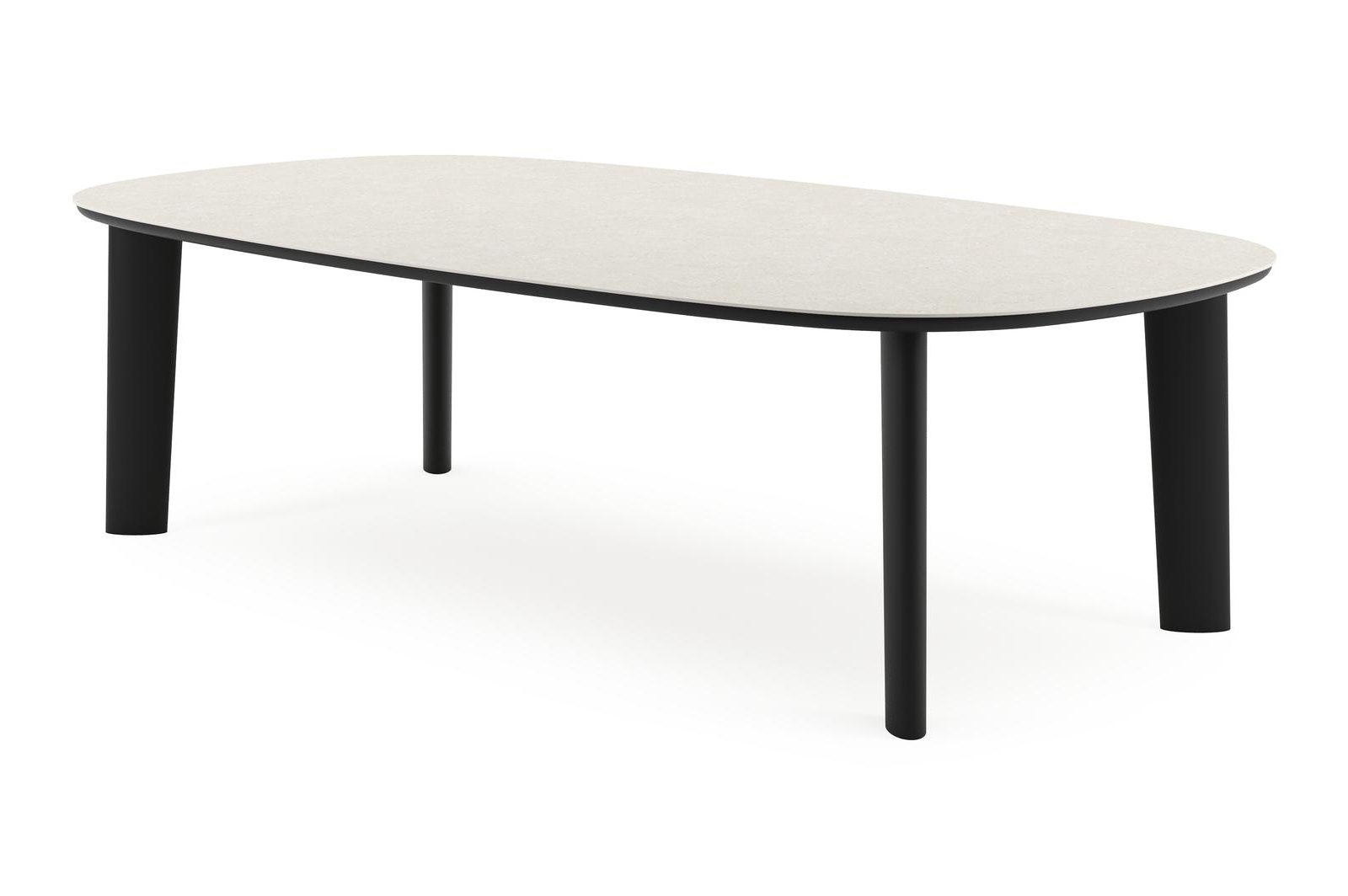 Amico tuintafel bombo xl in zwart aluminium en volkeramiek Shilin - L 270 x B 148 x H 73.5 cm