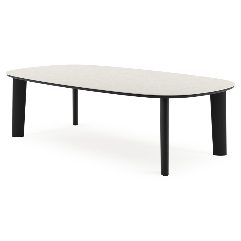 Amico tuintafel bombo xl in zwart aluminium en volkeramiek Shilin - L 270 x B 148 x H 73.5 cm