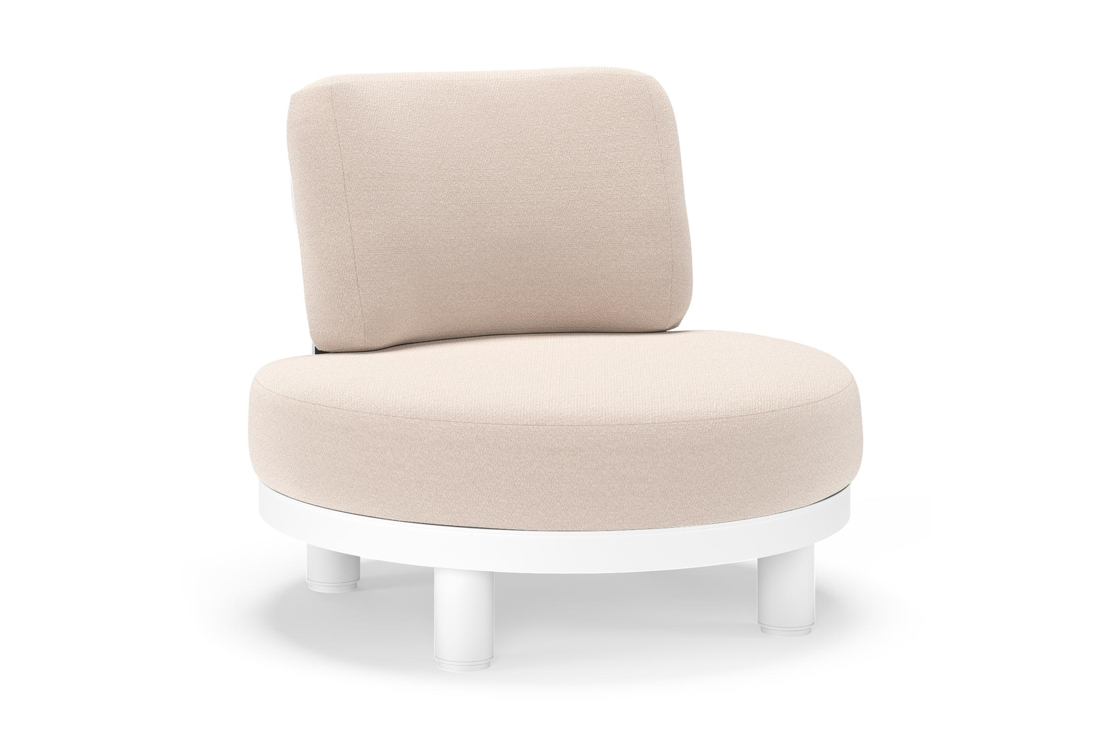 Donato loungestoel in wit aluminium met all weather sunbrella® luxe Wander Pilat kussen