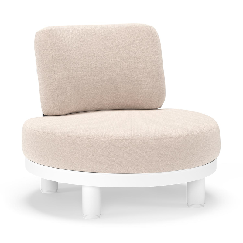 Donato loungestoel in wit aluminium met all weather sunbrella® luxe Wander Pilat kussen