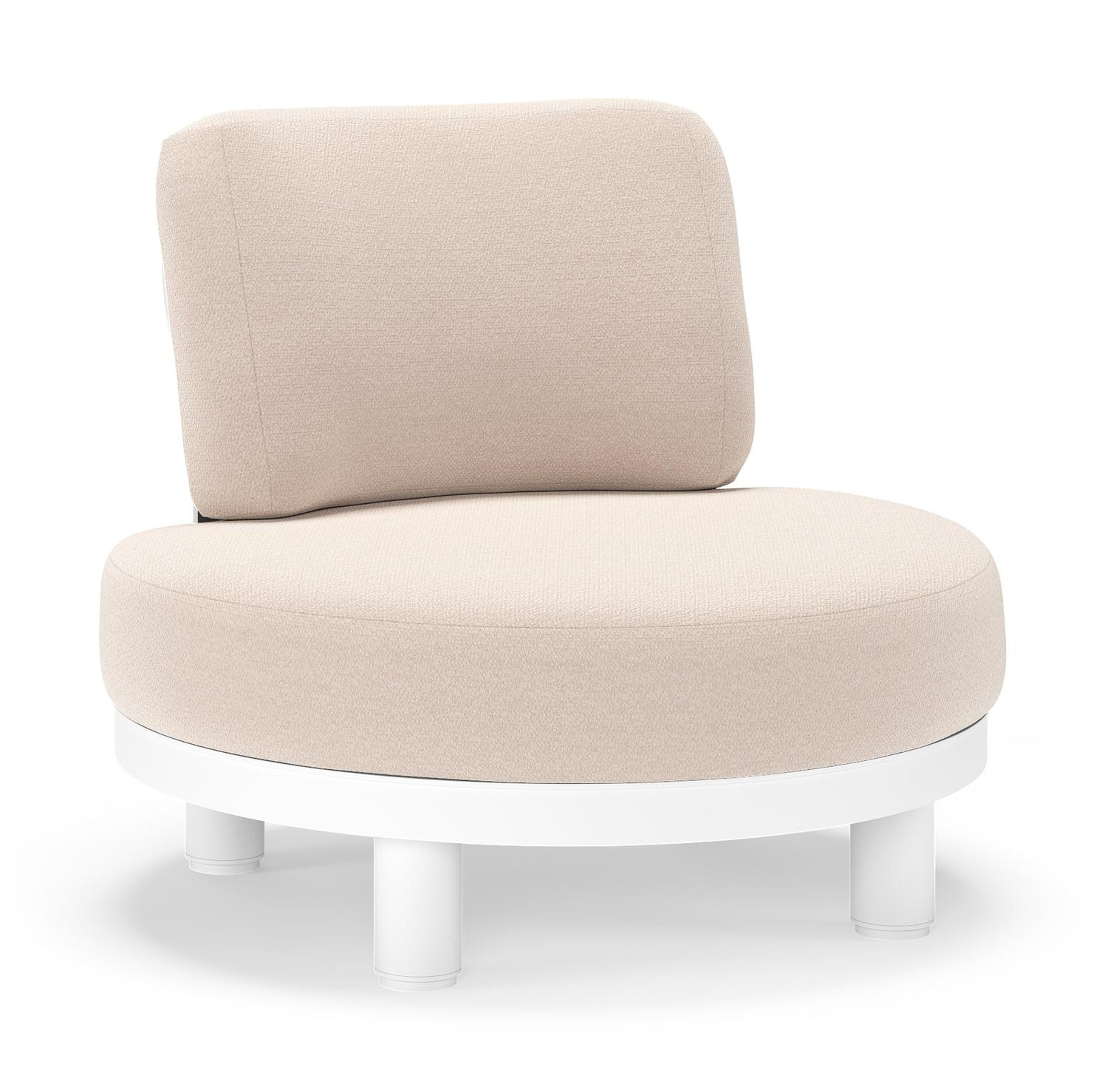 Donato loungestoel in wit aluminium met all weather sunbrella® luxe Wander Pilat kussen