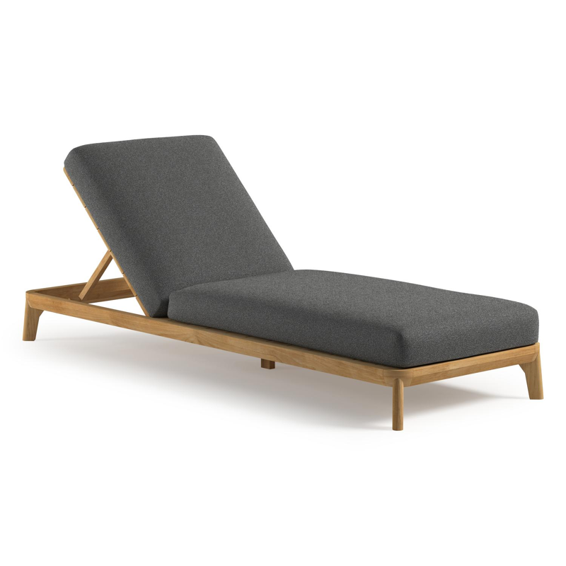 Orso verstelbaar ligbed in teak met catania black all weather Cosytica kussen