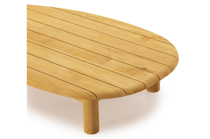 Table basse Donato - Organo en teck - Lg. 151 x Lrg. 90 x Haut. 25 cm