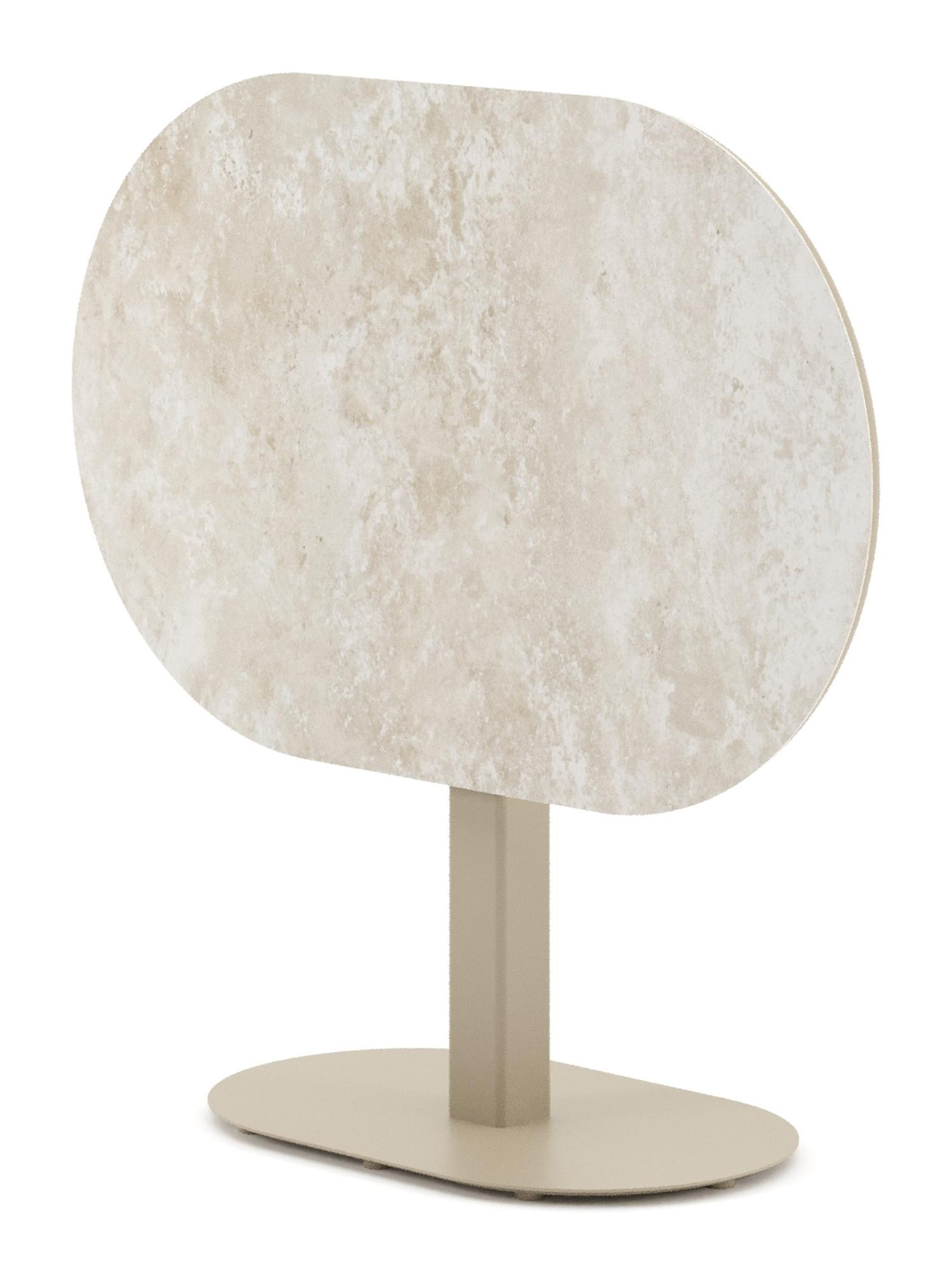 Table de jardin Teramo inclinable bombo en aluminium beige et céramique pleine Rapolano - Lg. 110 x Lrg. 70 x Haut. 74 cm