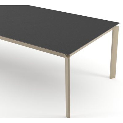 Cirello tuintafel rechthoekig in beige aluminium en volkeramiek Nero Black - L 280 x B 110 x H 74.5 cm