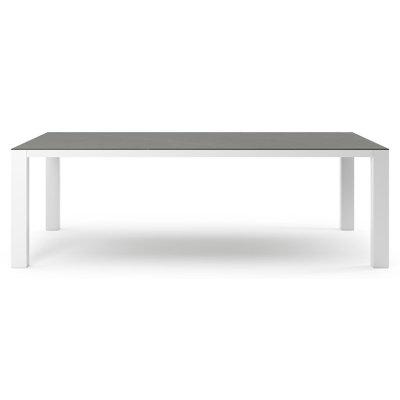 Nano XL tuintafel rechthoekig in wit aluminium en volkeramiek Calatorao - L 240 x B 148 x H 75 cm