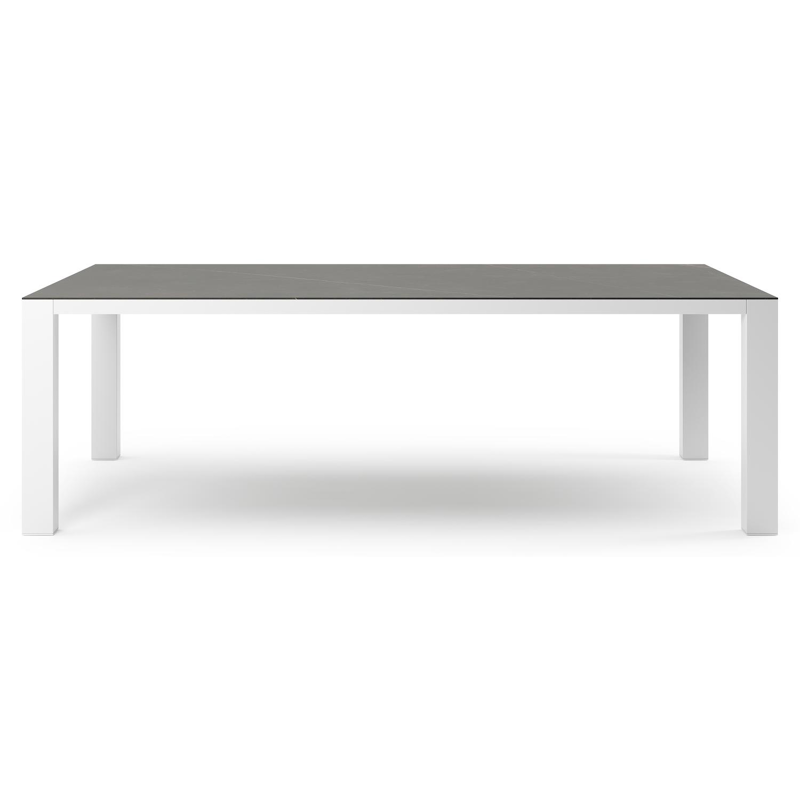 Nano XL tuintafel rechthoekig in wit aluminium en volkeramiek Calatorao - L 240 x B 148 x H 75 cm