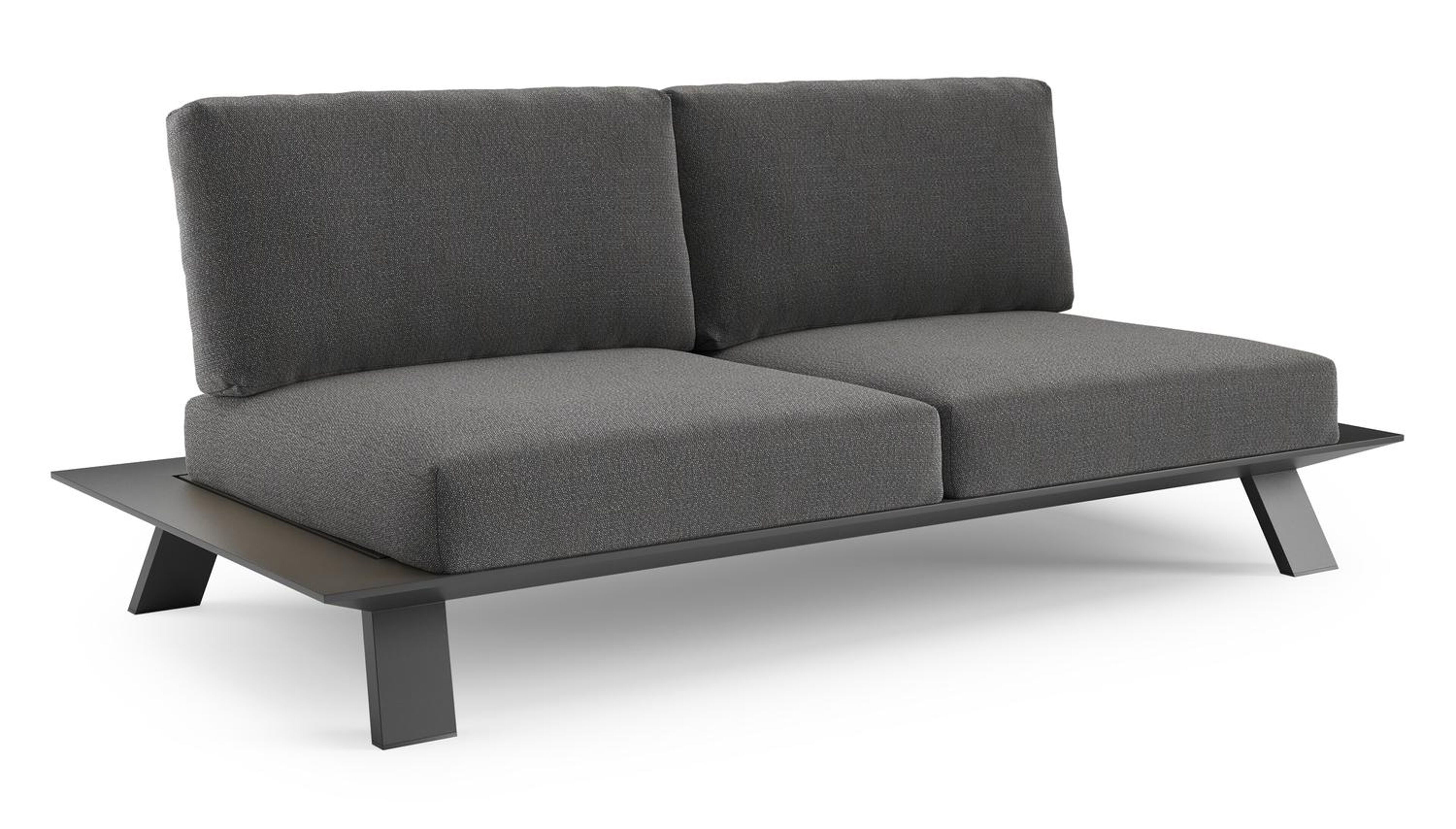 Cesano loungebank in zwart aluminium met savane tornado all weather Sunbrella® luxe kussen