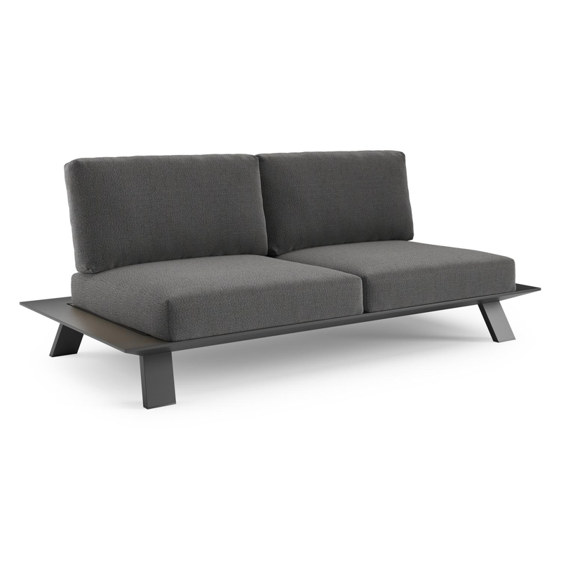 Cesano loungebank in zwart aluminium met savane tornado all weather Sunbrella® luxe kussen