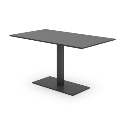 Piemonte kantelbare tuintafel in zwart aluminium en volkeramiek nero black - L 140 x B 80 x H 74 cm