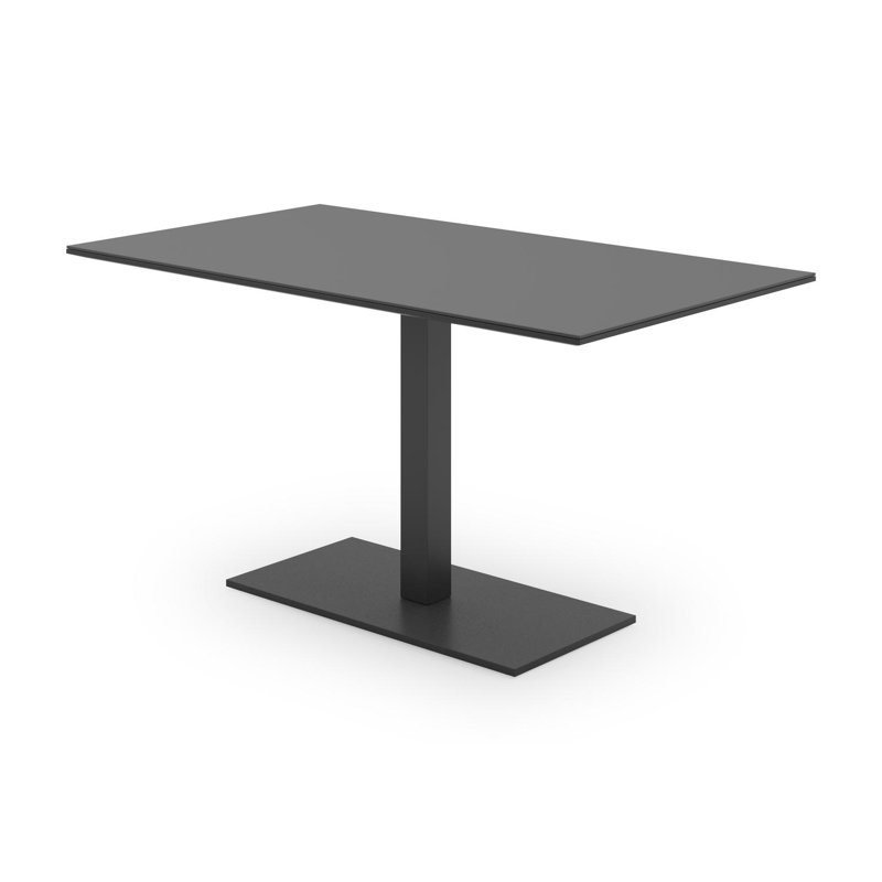 Piemonte kantelbare tuintafel rechthoekig in zwart aluminium en volkeramiek nero black - L 140 x B 80 x H 73 cm