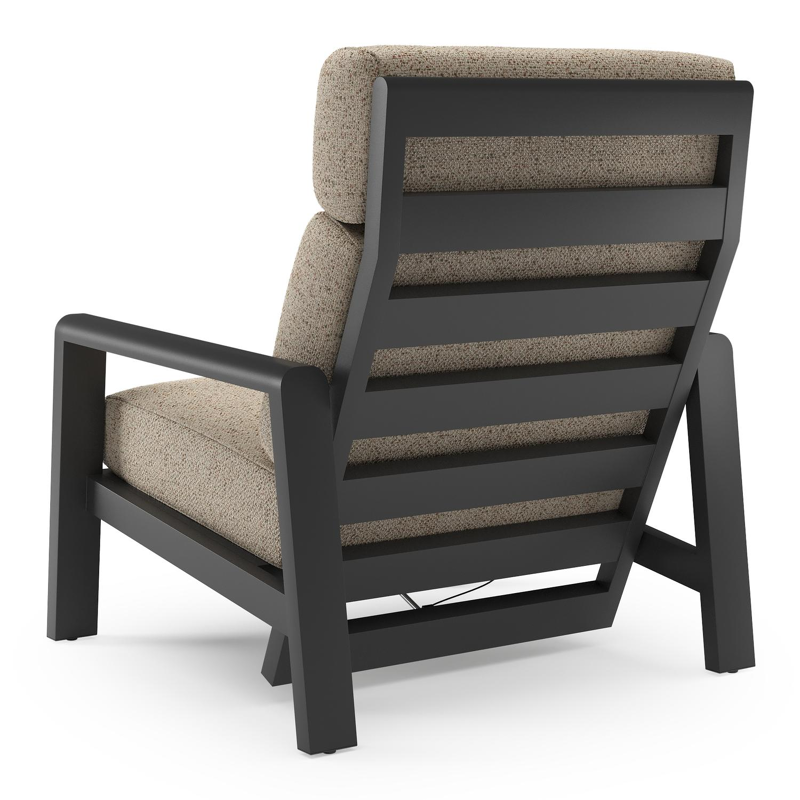 Cosenzo loungestoel in zwart aluminium met bora jungle all weather cosytica kussen