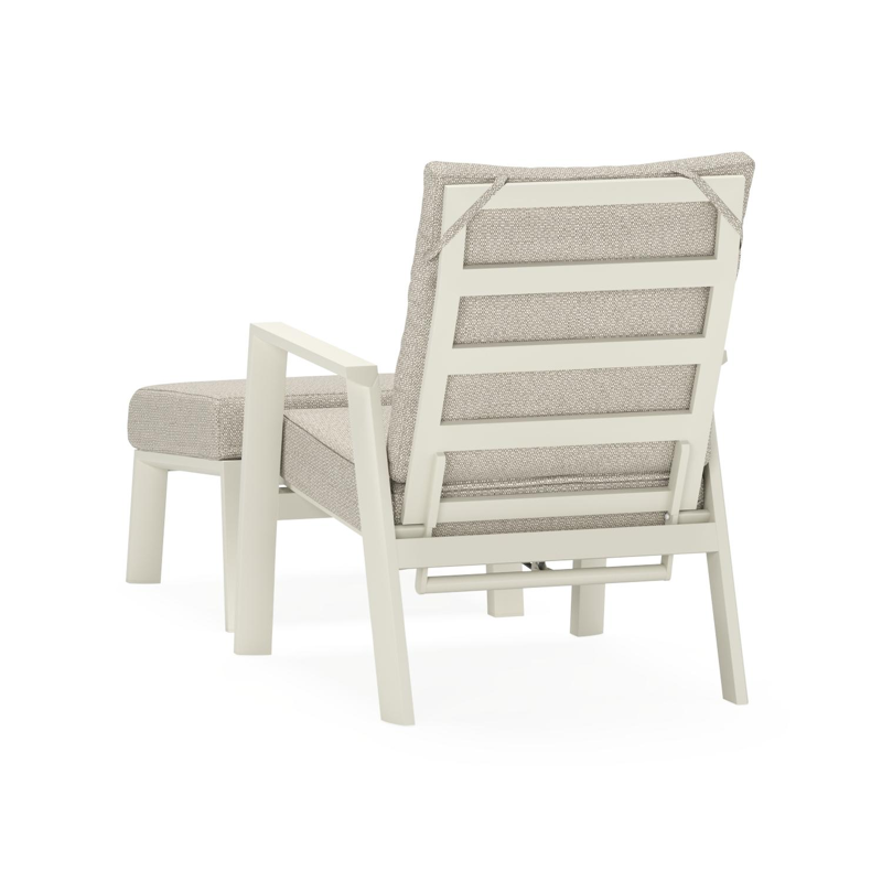 Avila loungestoel 1-zit + poef in beige aluminium met twilight granite weather+ softtouch kussen