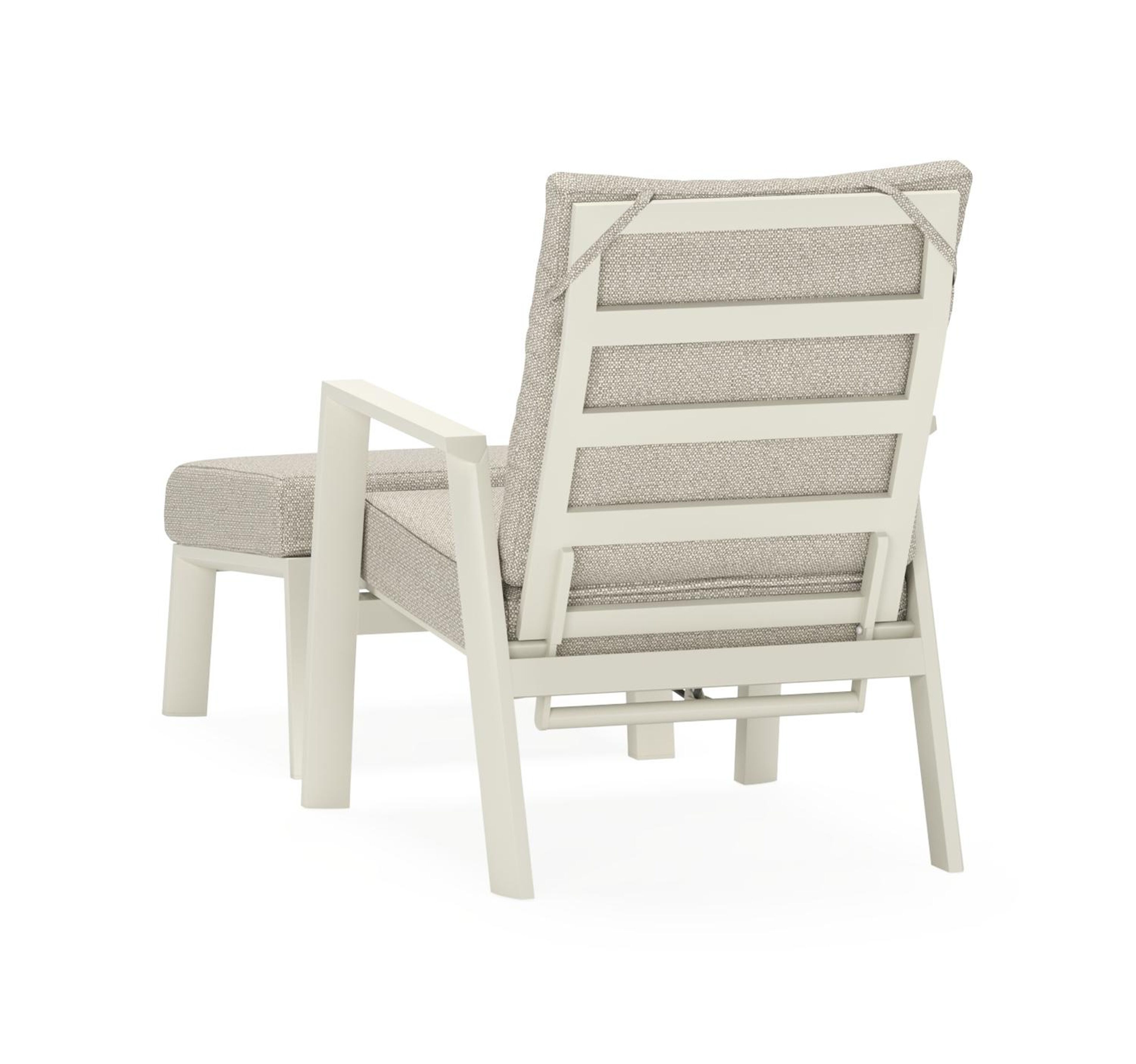Avila loungestoel 1-zit + poef in beige aluminium met twilight granite weather+ softtouch kussen