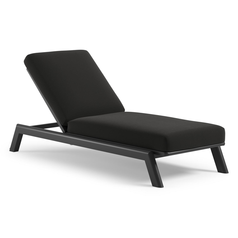 Cirello verstelbaar ligbed met pompsysteem in zwart aluminium met natte sooty all weather Sunbrella® luxe kussen