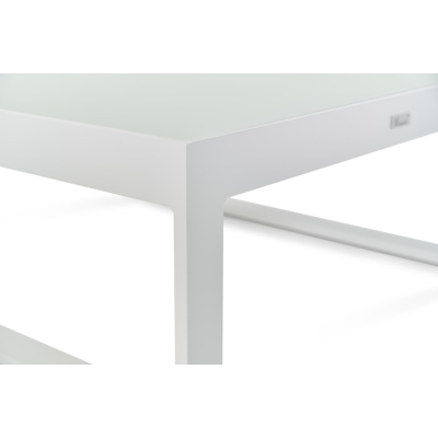 Caldela loungeset in wit aluminium met grijs polyester kussens en loungetafel