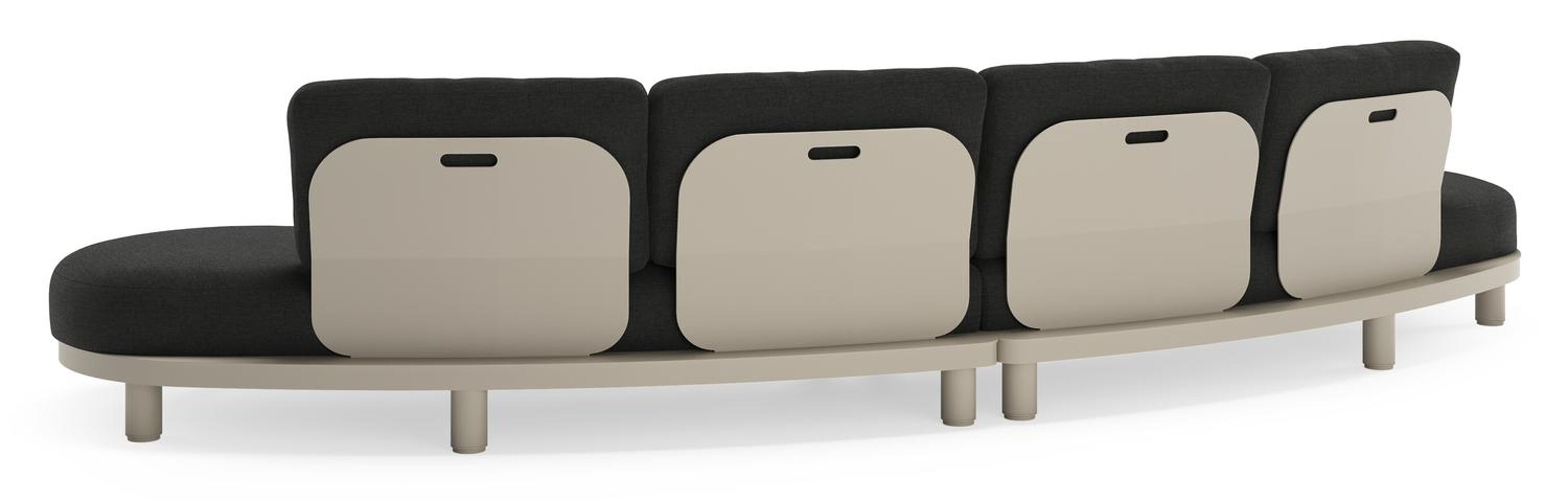 Donato loungebank in beige aluminium met all weather sunbrella® luxe Chartres Sooty kussen