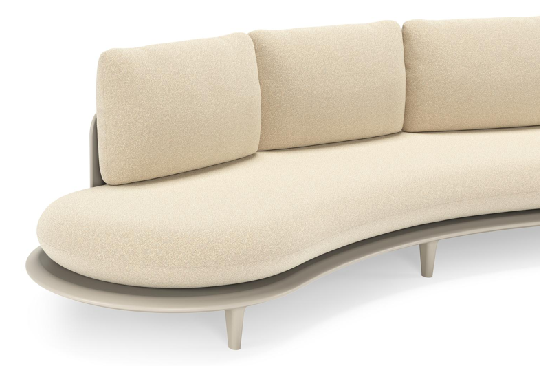 Bomero loungebank in beige aluminium met soul papyrus all weather solica kussen