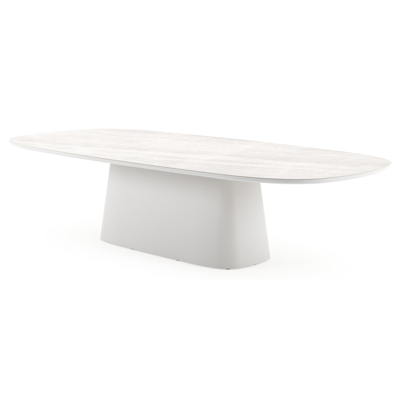 Amico tuintafel bombo xl in wit aluminium en volkeramiek Taj Mahal - L 320 x B 148 x H 73.5 cm