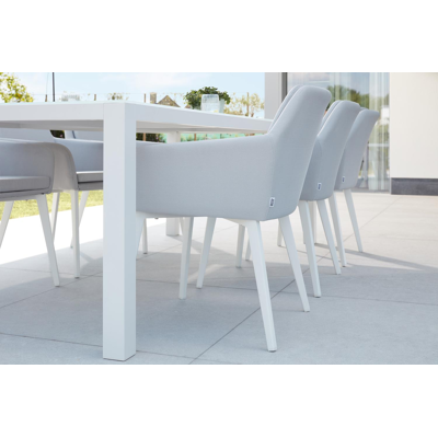 Altera tuinstoel wit-grijs - aluminium en textilene