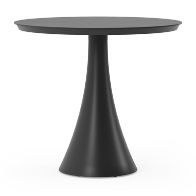 Fano tuintafel in zwart aluminium en volkeramiek basalt black - Dia. 85 x H 75 cm