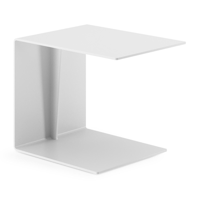 Table d'appoint Tufo en aluminium blanc - Lg 35 x larg. 47 x H 38,5 cm