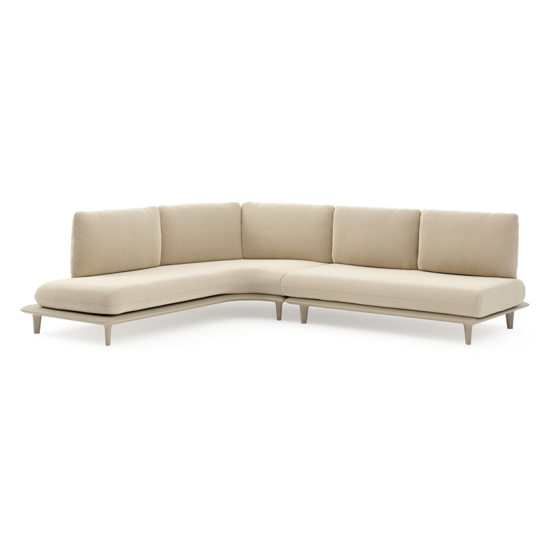 Bomero loungehoek in beige aluminium met soul papyrus all weather solica kussen