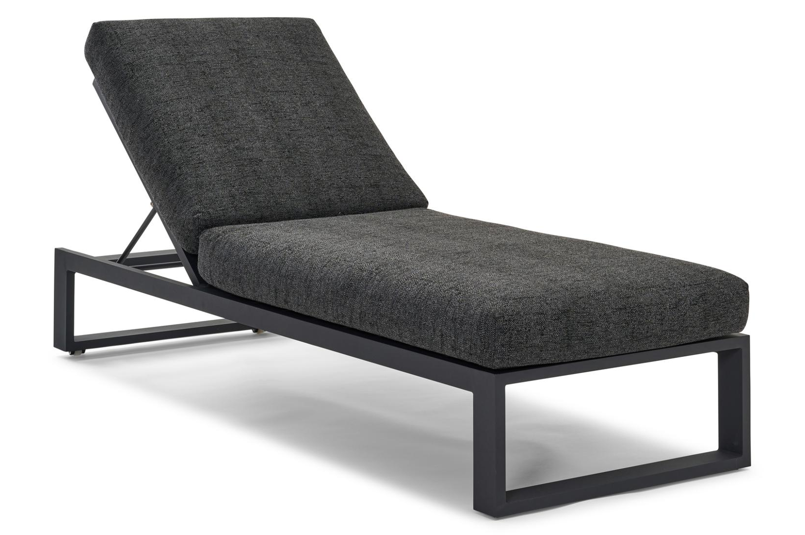 Verato verstelbaar ligbed in zwart aluminium met chartres sooty all weather sunbrella® luxe kussen