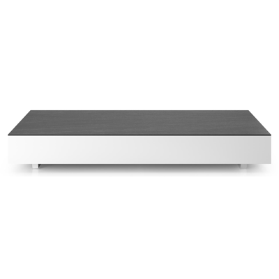 Como loungetafel rechthoekig in wit aluminium en volkeramiek Basalt Black - L 140 x B 80 x H 20 cm