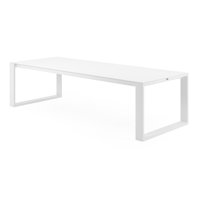 Verato tuintafel in wit aluminium en volkeramiek arctic white - L 280 x B 110 x H 76 cm