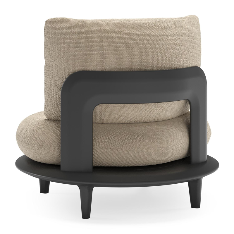 Bomero loungestoel in zwart aluminium met althea chalk all weather cosytica kussen