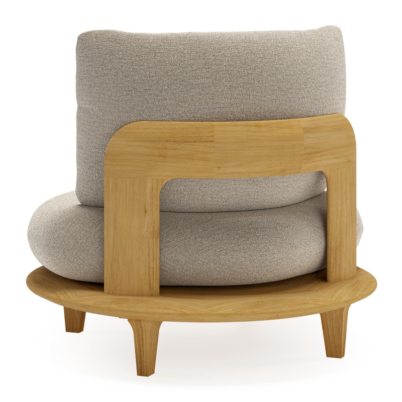 Bomero loungestoel in teak met catania greige all weather cosytica kussen