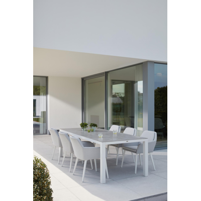 Altera tuinstoel wit-grijs - aluminium en textilene