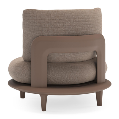 Bomero loungestoel in taupe aluminium met savane earth all weather sunbrella® luxe kussen