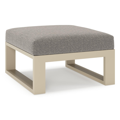 Verato poef in beige aluminium met chartres drizzle all weather sunbrella® luxe kussen