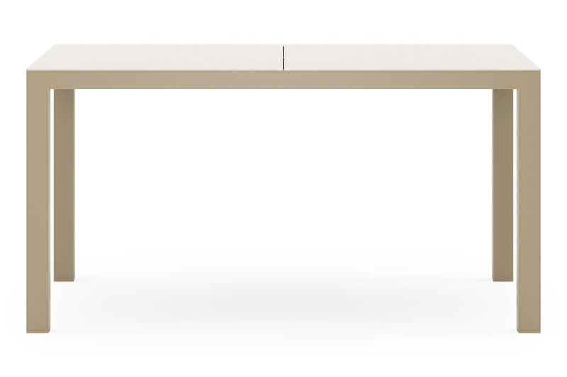 Toma tuinset in beige aluminium en beige sintered stone met 6 stapelbare Bahia tuinstoelen