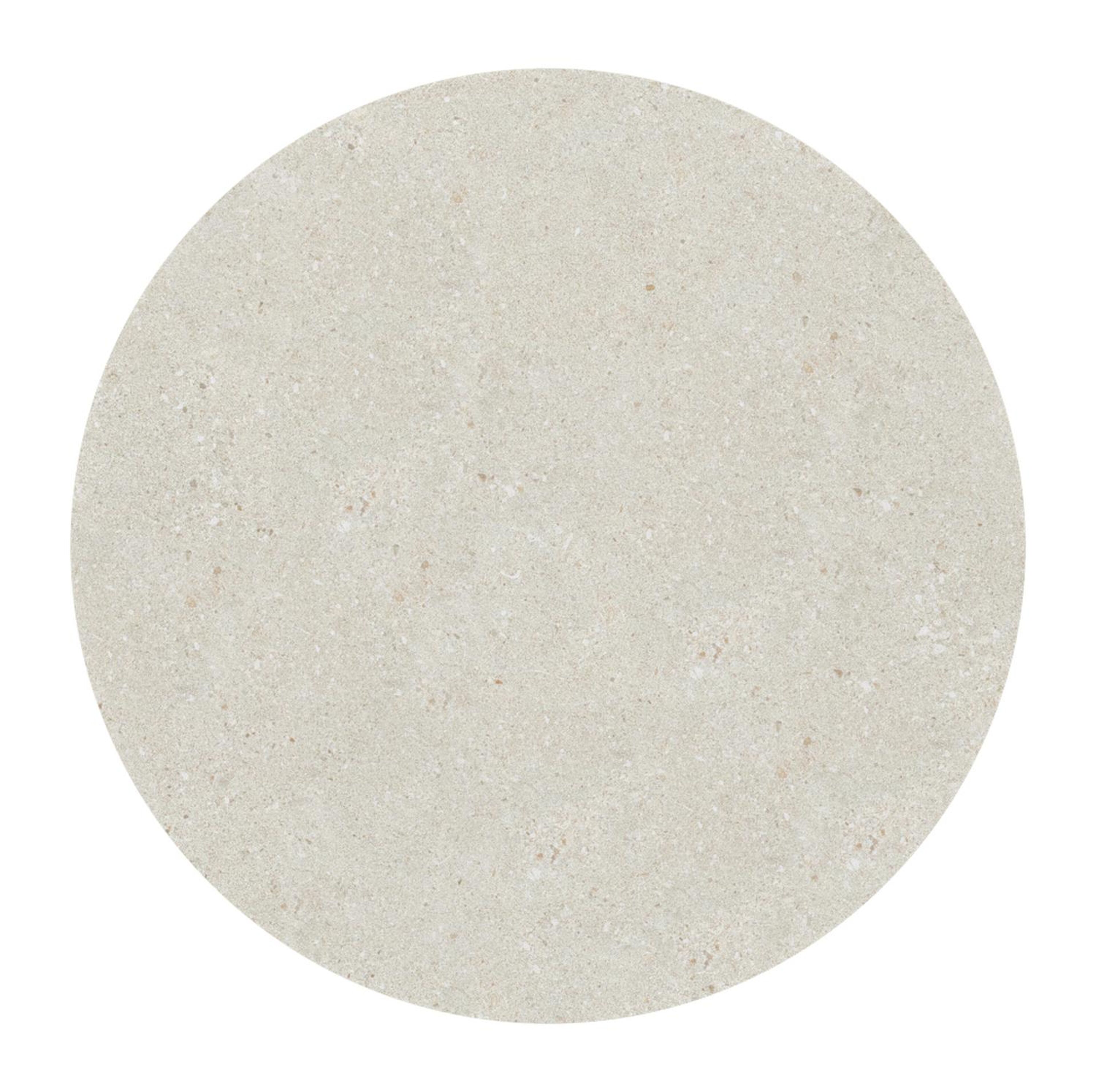 Table de basse Bomero ronde en aluminium taupe et céramique pleine Shilin - Diam. 84 x Haut. 32 cm