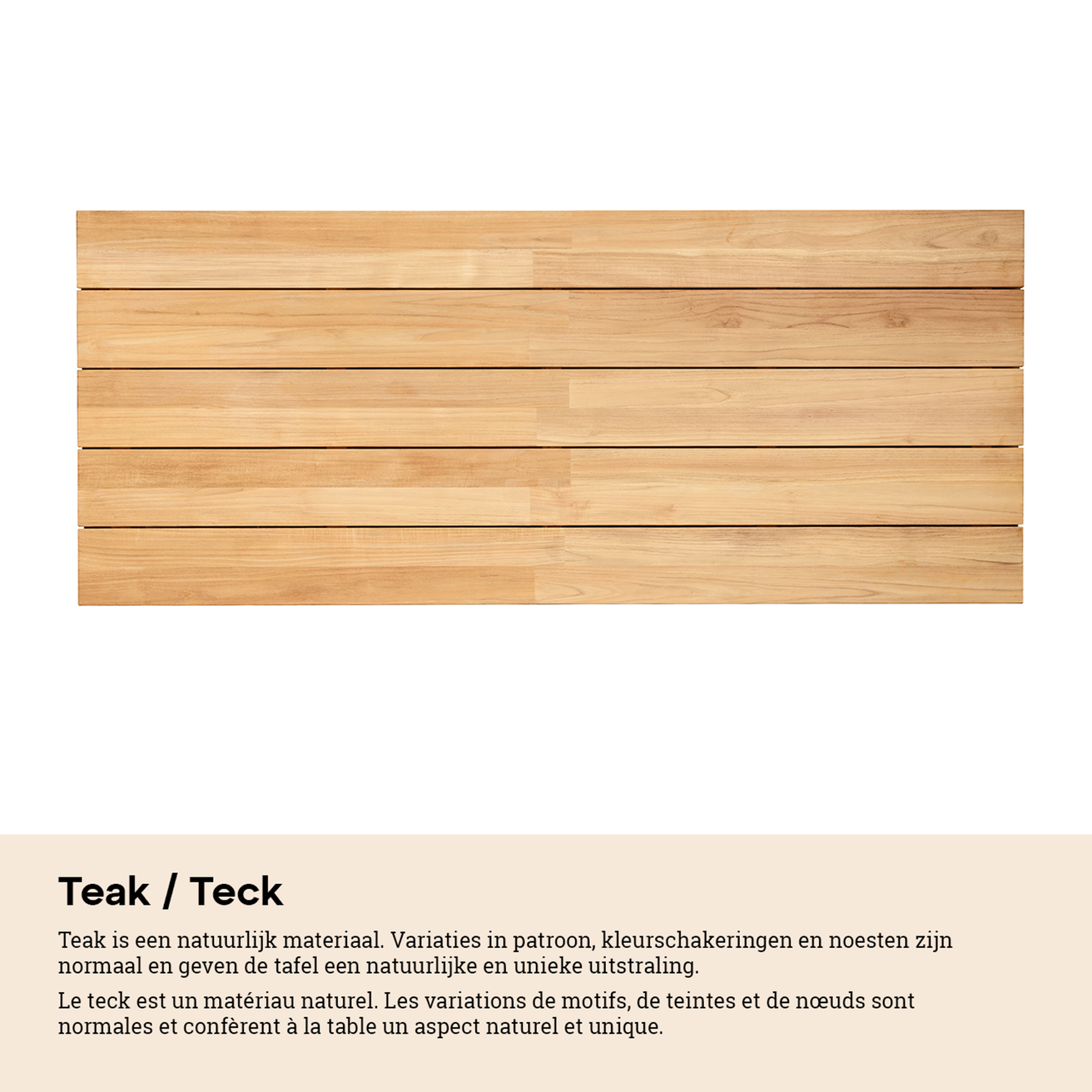Pagino tuintafel rechthoekig in zwart aluminium en teak - L 340 x B 110 x H 73,5 cm
