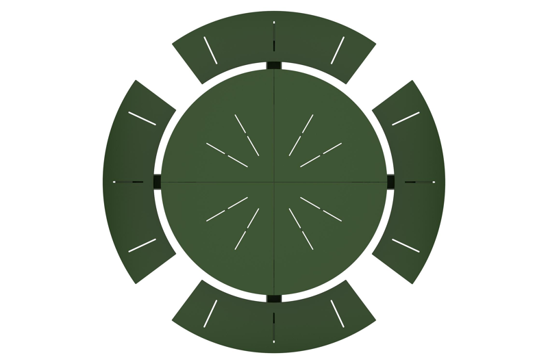 Rondino picknicktafel frame in groen aluminium - Dia. 236 cm