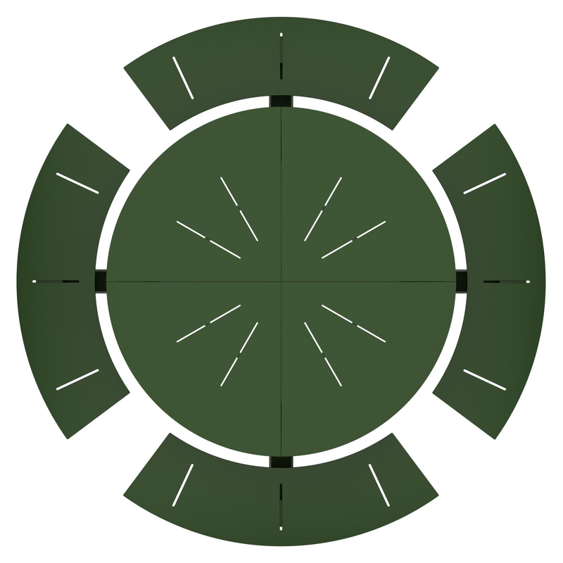 Rondino picknicktafel frame in groen aluminium - Dia. 236 cm