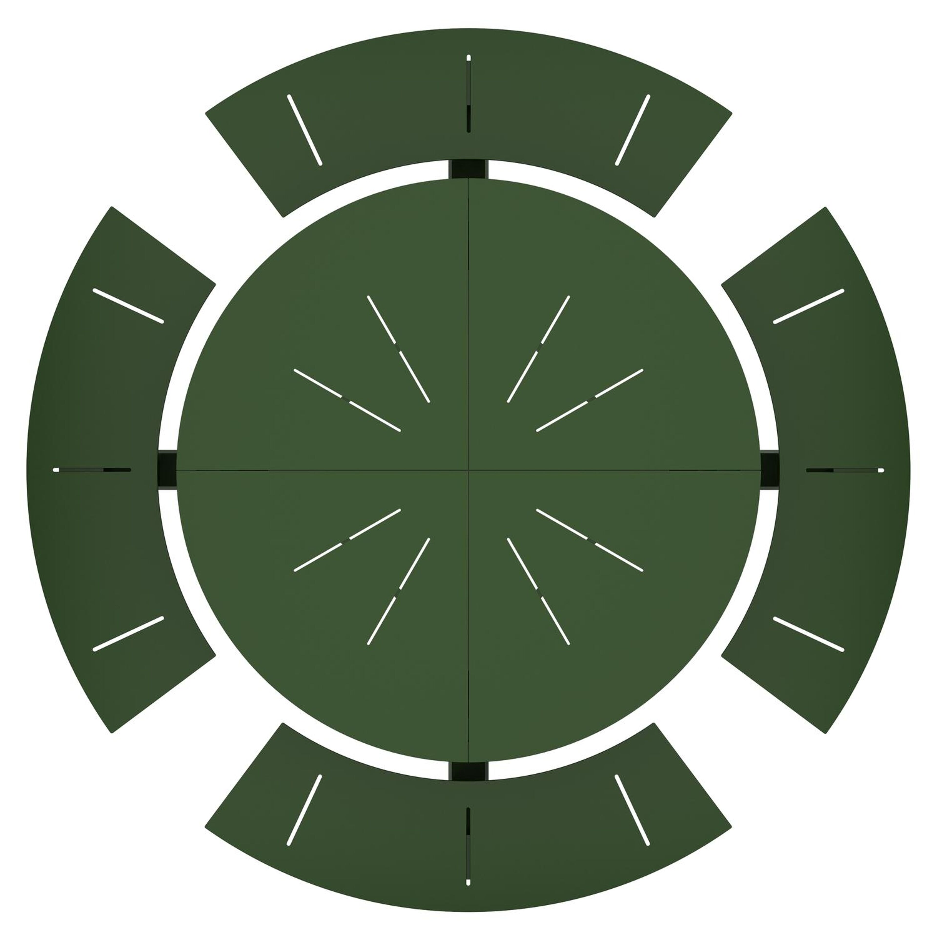 Rondino picknicktafel frame in groen aluminium - Dia. 236 cm