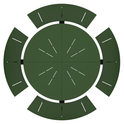 Rondino picknicktafel frame in groen aluminium - Dia. 236 cm