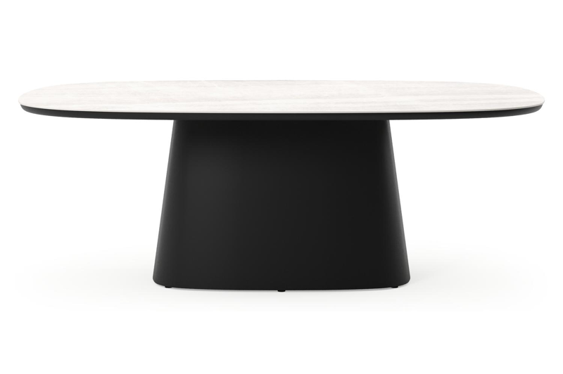 Amico tuintafel bombo xl in zwart aluminium en volkeramiek Taj Mahal - L 210 x B 148 x H 73.5 cm