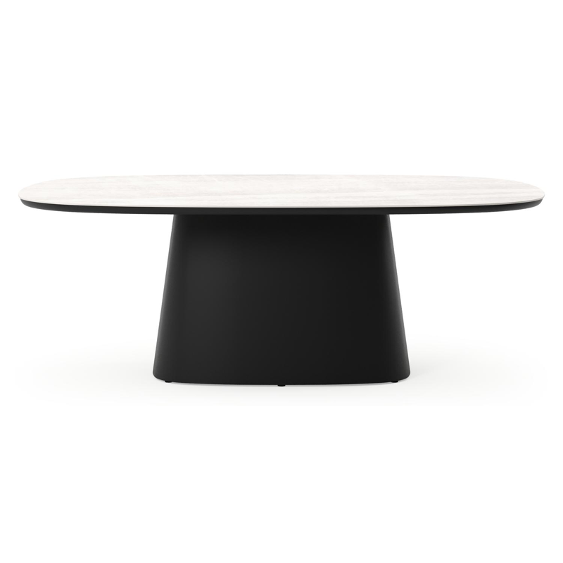 Amico tuintafel bombo xl in zwart aluminium en volkeramiek Taj Mahal - L 210 x B 148 x H 73.5 cm